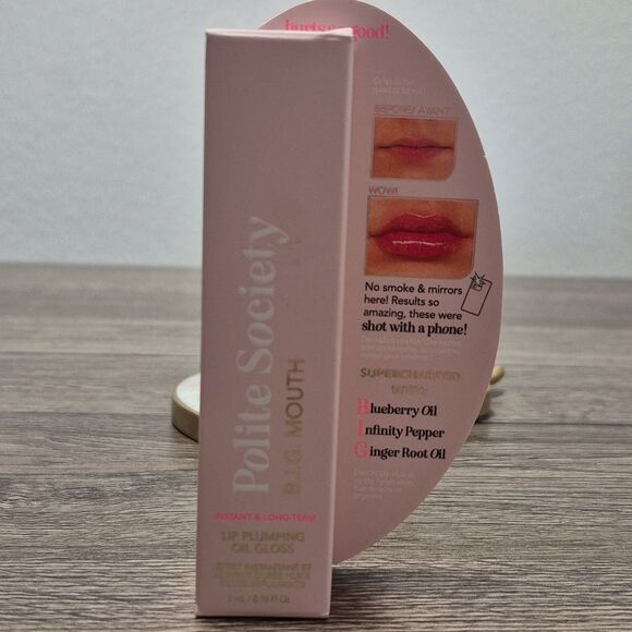 🎁$6 Bundled 🎁Polite Society Lip Plumping Oil Blueberry Pepper & Ginger Root - Picture 3 of 7